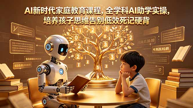 AI新时代家庭教育课程，全学科AI助学实操，培养孩子思维告别低效死记硬背青祥项目库-闲云创业网-老谢轻创网-中创网-福缘网-冒泡网-资源之家-魔方项目库青祥项目库