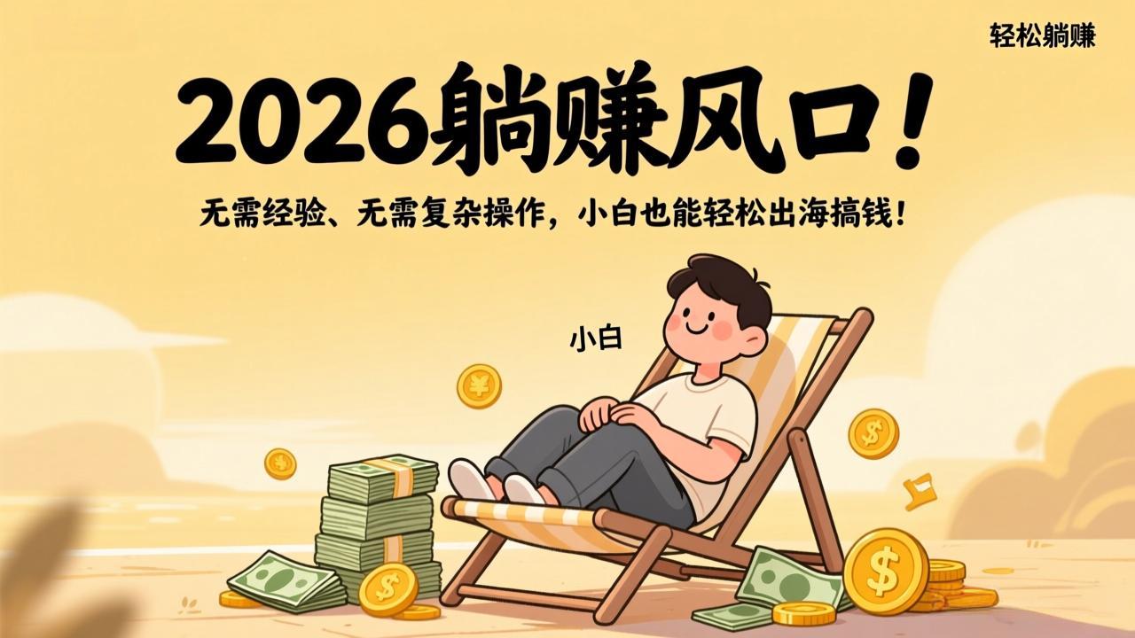 2026躺赚风口！无需经验、无需复杂操作，小白也能轻松出海搞钱！青祥项目库-闲云创业网-老谢轻创网-中创网-福缘网-冒泡网-资源之家-魔方项目库青祥项目库