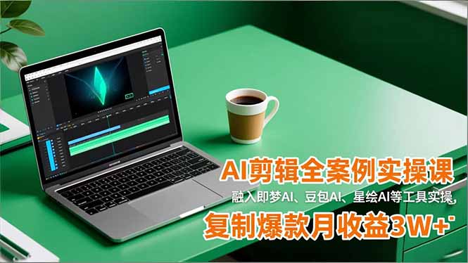 AI剪辑全案例实操课，融入即梦AI、豆包AI、星绘AI等工具实操，复制爆款月收益3W+青祥项目库-闲云创业网-老谢轻创网-中创网-福缘网-冒泡网-资源之家-魔方项目库青祥项目库