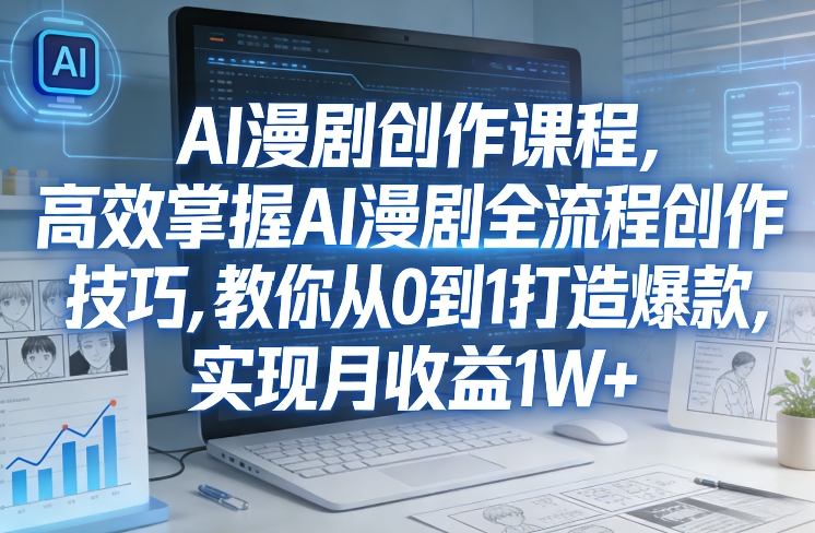 某社群AI漫剧创作课程，高效掌握AI漫剧全流程创作技巧，教你从0到1打造爆款，实现月收益1W+青祥项目库-闲云创业网-老谢轻创网-中创网-福缘网-冒泡网-资源之家-魔方项目库青祥项目库