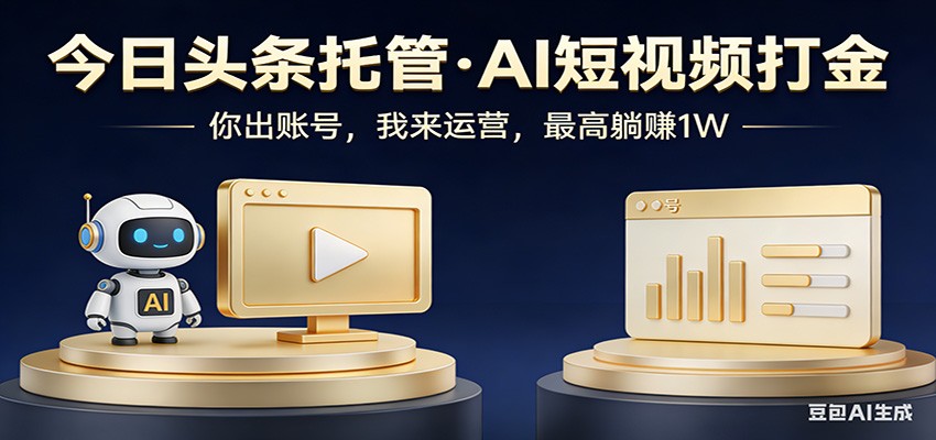 头条号AI托管，我提供作品，你提供账号，每天5分钟发布，小白躺赚3000+青祥项目库-闲云创业网-老谢轻创网-中创网-福缘网-冒泡网-资源之家-魔方项目库青祥项目库