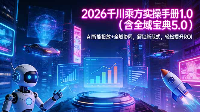 2026 千川乘方实操手册 1.0(含全域宝典 5.0青祥项目库-闲云创业网-老谢轻创网-中创网-福缘网-冒泡网-资源之家-魔方项目库青祥项目库