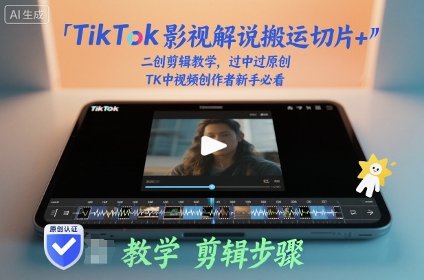 TikTok影视解说搬运切片+二创剪辑教学，过中过原创，TK中视频创作者新手必看青祥项目库-闲云创业网-老谢轻创网-中创网-福缘网-冒泡网-资源之家-魔方项目库青祥项目库