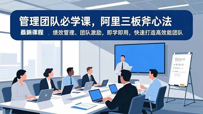 管理团队必学课，阿里三板斧心法、绩效管理、团队激励，即学即用，快速打造高效能团队青祥项目库-闲云创业网-老谢轻创网-中创网-福缘网-冒泡网-资源之家-魔方项目库青祥项目库