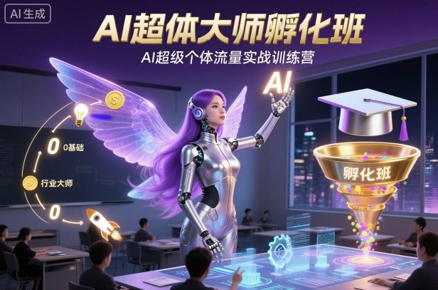 AI超体大师孵化班，AI超级个体流量实战训练营青祥项目库-闲云创业网-老谢轻创网-中创网-福缘网-冒泡网-资源之家-魔方项目库青祥项目库