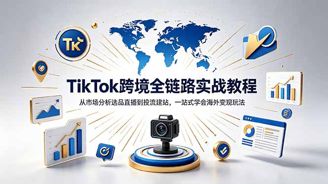 TikTok+独立站跨境基础全套教程，拆解平台盈利逻辑，新手从零跑通变现全流程青祥项目库-闲云创业网-老谢轻创网-中创网-福缘网-冒泡网-资源之家-魔方项目库青祥项目库