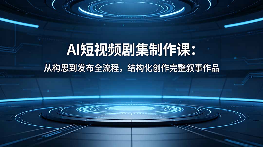 AI短视频剧集制作课：从构思到发布全流程，结构化创作完整叙事作品青祥项目库-闲云创业网-老谢轻创网-中创网-福缘网-冒泡网-资源之家-魔方项目库青祥项目库