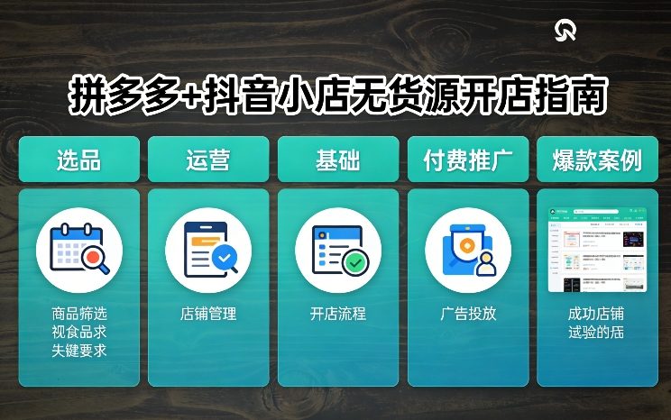 拼多多+抖音小店无货源开店,包括:选品、运营、基础、付费推广、爆款案例等(更新26年3月)青祥项目库-闲云创业网-老谢轻创网-中创网-福缘网-冒泡网-资源之家-魔方项目库青祥项目库