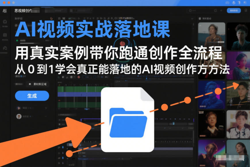 AI视频实战落地课,用真实案例带你跑通创作全流程,从0到1学会真正能落地的AI视频创作方法青祥项目库-闲云创业网-老谢轻创网-中创网-福缘网-冒泡网-资源之家-魔方项目库青祥项目库