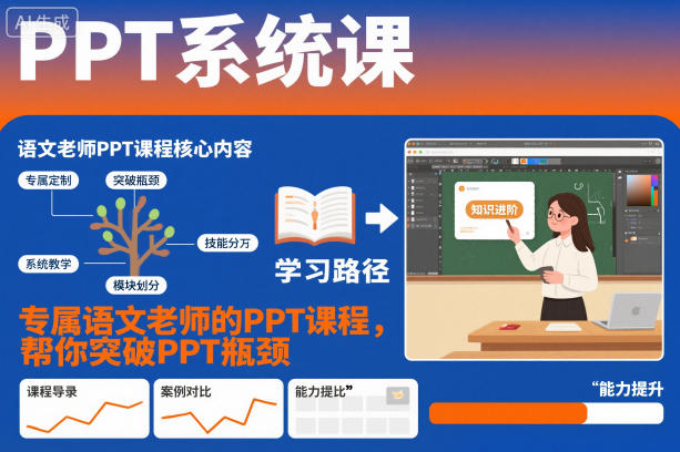 PPT系统课,专属语文老师的PPT课程,帮你突破PPT瓶颈青祥项目库-闲云创业网-老谢轻创网-中创网-福缘网-冒泡网-资源之家-魔方项目库青祥项目库