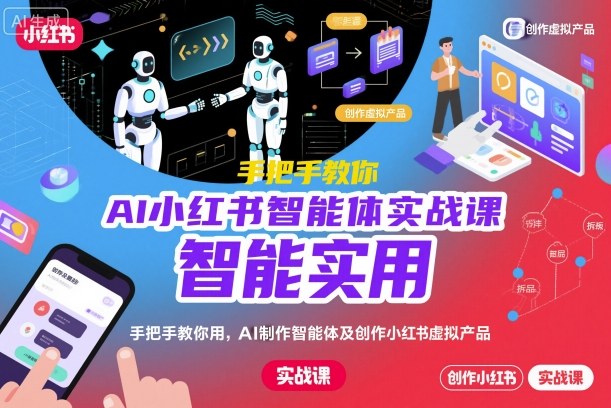 AI小红书智能体实战课,手把手教你用AI制作智能体及创作小红书虚拟产品,提效+内容商业化青祥项目库-闲云创业网-老谢轻创网-中创网-福缘网-冒泡网-资源之家-魔方项目库青祥项目库