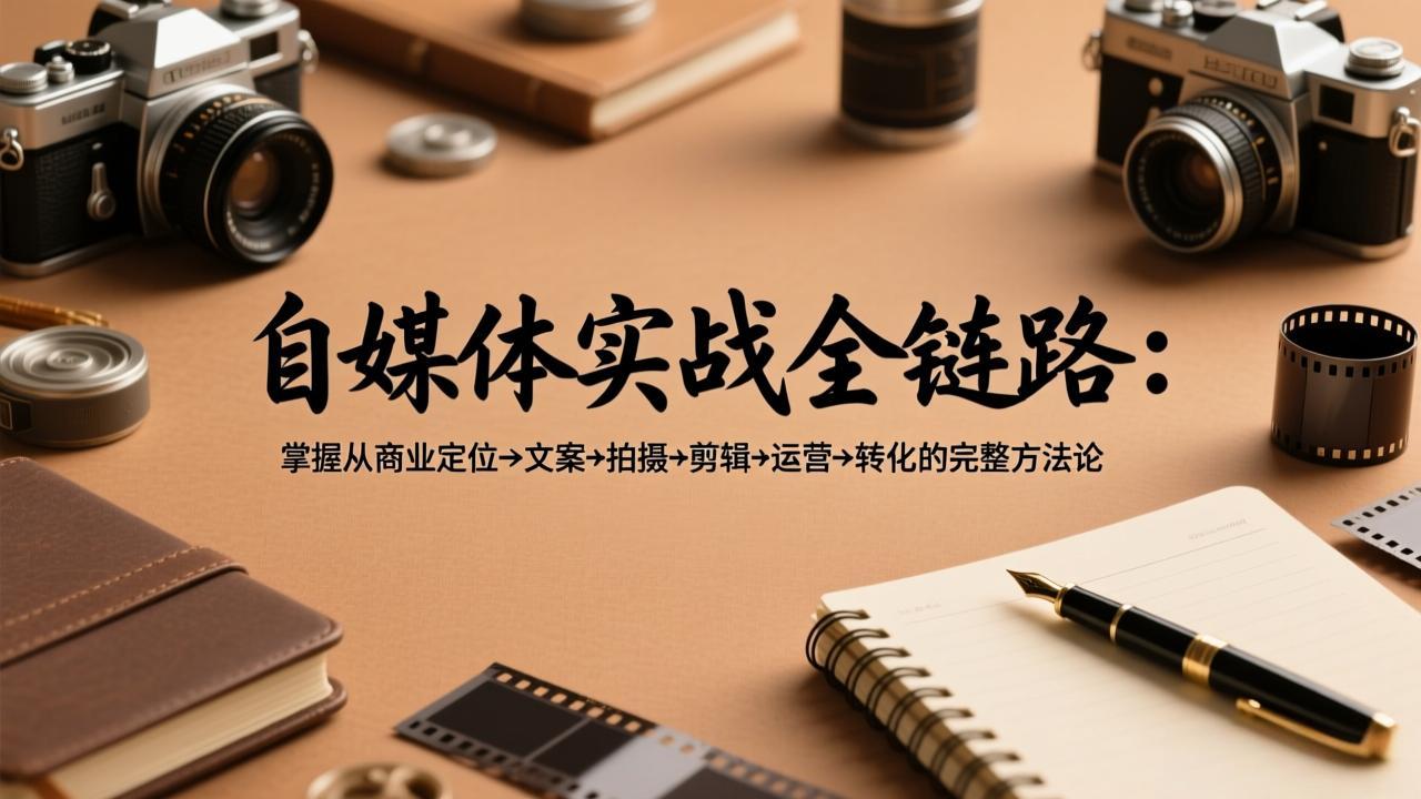 自媒体实战全链路：掌握从商业定位→文案→拍摄→剪辑→运营→转化的完整方法论青祥项目库-闲云创业网-老谢轻创网-中创网-福缘网-冒泡网-资源之家-魔方项目库青祥项目库