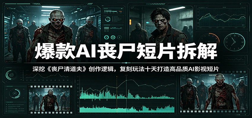爆款AI丧尸短片拆解：深挖《丧尸清道夫》创作逻辑，复刻玩法快速打造高品质AI影视短片青祥项目库-闲云创业网-老谢轻创网-中创网-福缘网-冒泡网-资源之家-魔方项目库青祥项目库