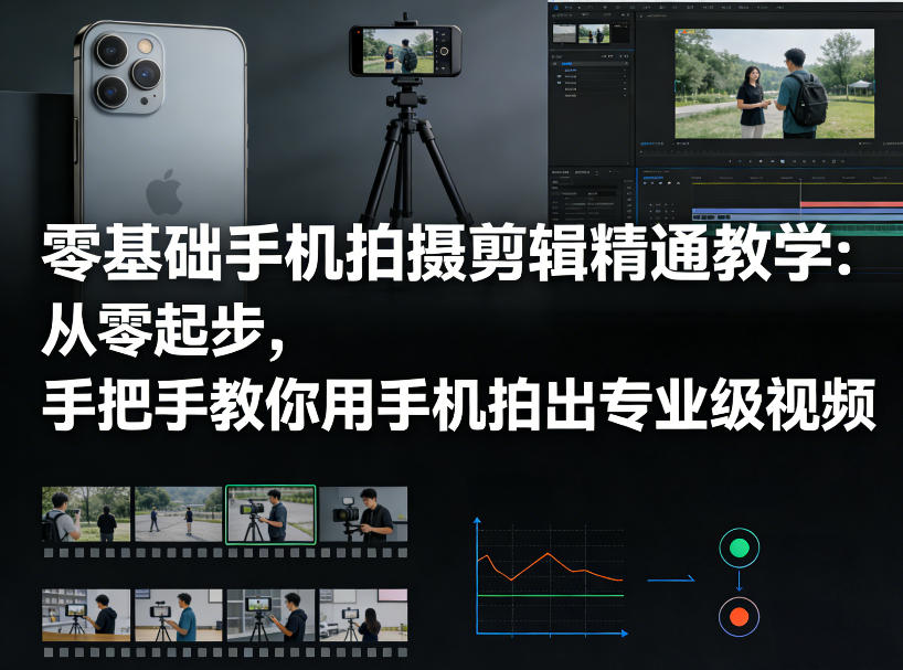 零基础手机拍摄剪辑精通教学：从零起步，手把手教你用手机拍出专业级视频青祥项目库-闲云创业网-老谢轻创网-中创网-福缘网-冒泡网-资源之家-魔方项目库青祥项目库