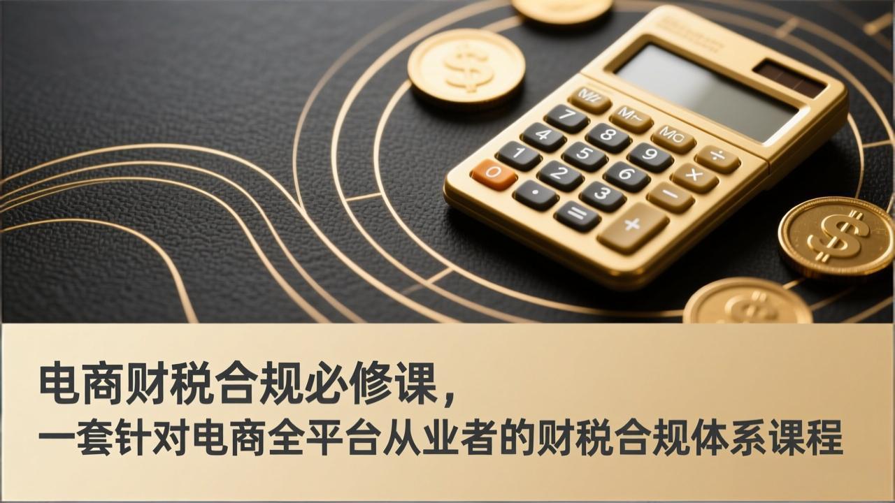 电商财税合规必修课，是一套针对电商全平台从业者的财税合规体系课程青祥项目库-闲云创业网-老谢轻创网-中创网-福缘网-冒泡网-资源之家-魔方项目库青祥项目库