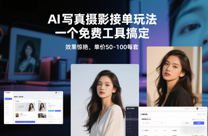 AI写真摄影接单玩法，一个免费工具搞定，效果惊艳，单价50-100每套青祥项目库-闲云创业网-老谢轻创网-中创网-福缘网-冒泡网-资源之家-魔方项目库青祥项目库