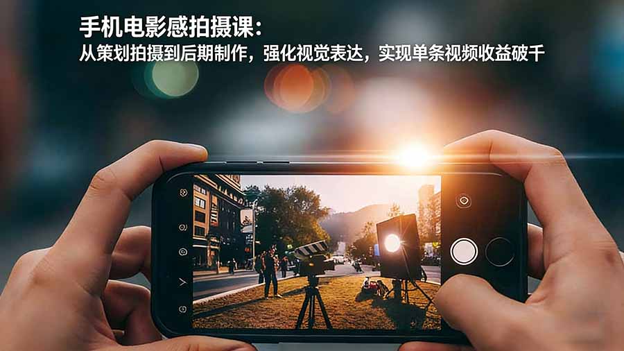 手机电影感拍摄课:从策划拍摄到后期制作,强化视觉表达,实现单条视频收益破千青祥项目库-闲云创业网-老谢轻创网-中创网-福缘网-冒泡网-资源之家-魔方项目库青祥项目库