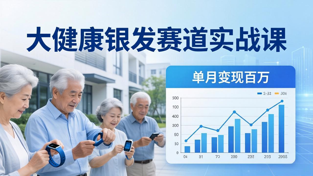 大健康银发赛道实战课：拆解视频号线索型 IP 单月变现百万逻辑，教你精准获客高效变现青祥项目库-闲云创业网-老谢轻创网-中创网-福缘网-冒泡网-资源之家-魔方项目库青祥项目库