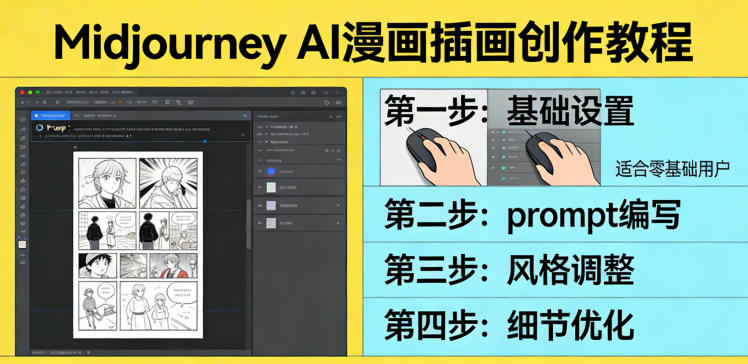 利用Midjourney AI人工智能轻松创作漫画插画教程，零基础创作完整漫画插画青祥项目库-闲云创业网-老谢轻创网-中创网-福缘网-冒泡网-资源之家-魔方项目库青祥项目库