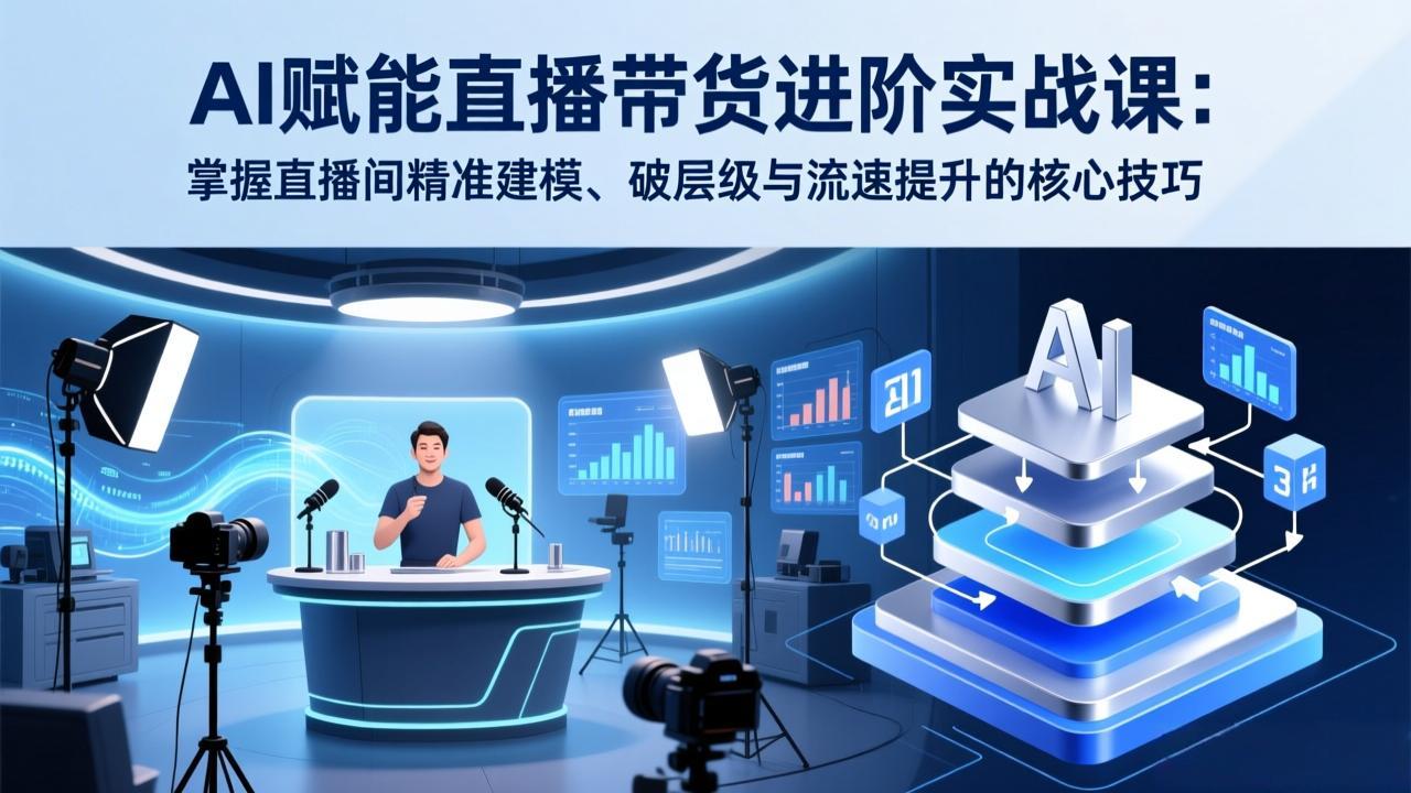 AI赋能直播带货进阶实战课：掌握直播间精准建模、破层级与流速提升的核心技巧青祥项目库-闲云创业网-老谢轻创网-中创网-福缘网-冒泡网-资源之家-魔方项目库青祥项目库