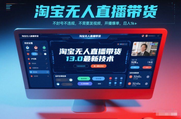 淘宝无人直播带货13.0最新技术，不封号不违规，不需要发视频，开播爆单，日入1k+【揭秘】青祥项目库-闲云创业网-老谢轻创网-中创网-福缘网-冒泡网-资源之家-魔方项目库青祥项目库