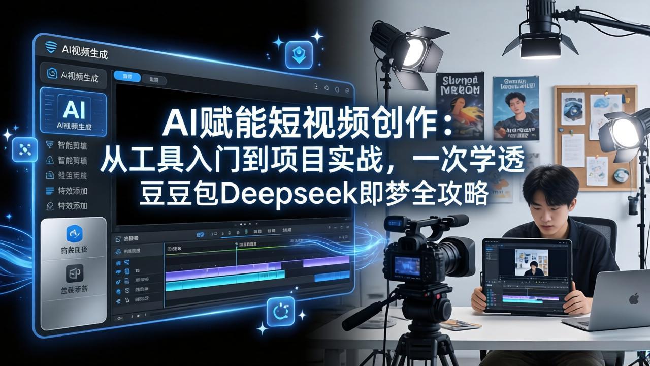 AI赋能短视频创作：从工具入门到项目实战，一次学透豆包Deepseek即梦全攻略青祥项目库-闲云创业网-老谢轻创网-中创网-福缘网-冒泡网-资源之家-魔方项目库青祥项目库