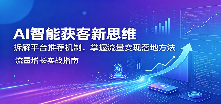 AI智能获客新思维：拆解平台推荐机制，掌握流量变现落地方法青祥项目库-闲云创业网-老谢轻创网-中创网-福缘网-冒泡网-资源之家-魔方项目库青祥项目库