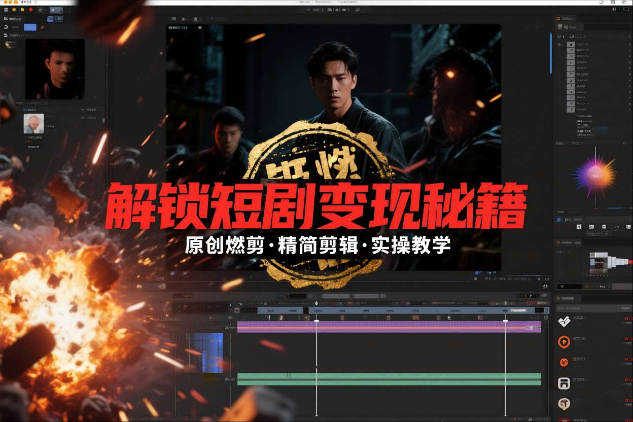 短剧拉新之原创燃剪精简剪辑实操课，解锁短剧变现秘籍青祥项目库-闲云创业网-老谢轻创网-中创网-福缘网-冒泡网-资源之家-魔方项目库青祥项目库