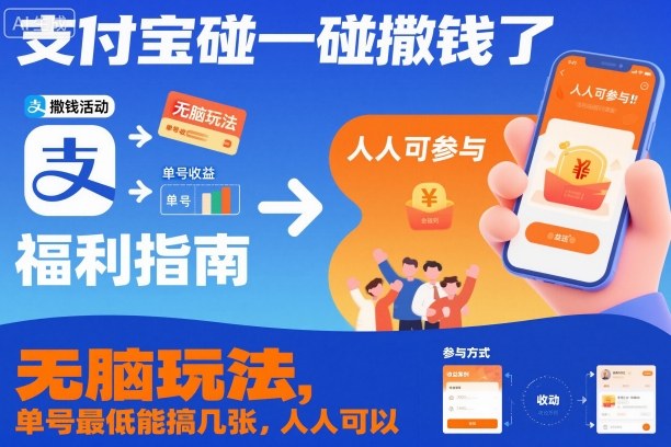 支付宝碰一碰撒钱了,无脑玩法,单号最低能搞几张,人人可以撸【揭秘】青祥项目库-闲云创业网-老谢轻创网-中创网-福缘网-冒泡网-资源之家-魔方项目库青祥项目库