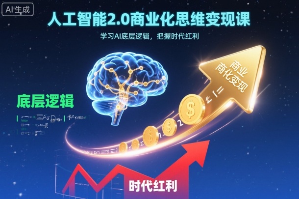 人工智能2.0商业化思维变现课,学习AI底层逻辑,把握时代红利青祥项目库-闲云创业网-老谢轻创网-中创网-福缘网-冒泡网-资源之家-魔方项目库青祥项目库