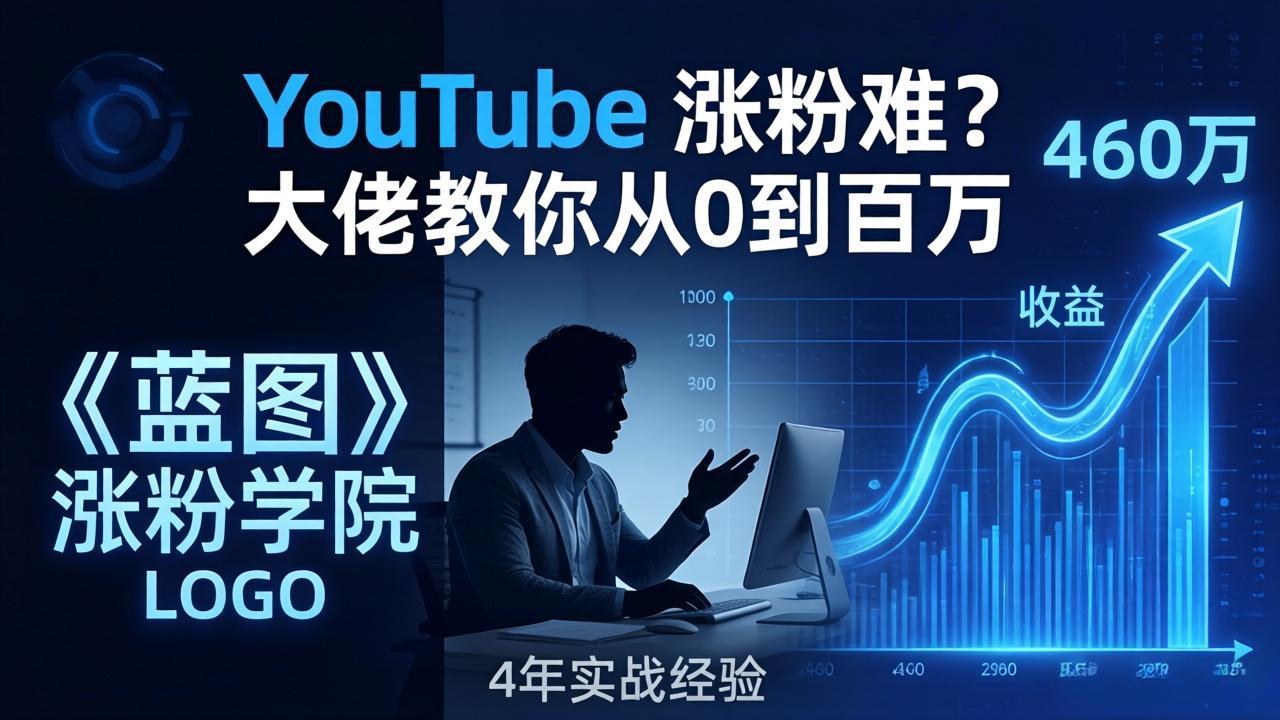 YouTube 涨粉难？《蓝图涨粉学院》：4 年赚 460 万的大佬教策略，从0到百万有路径！青祥项目库-闲云创业网-老谢轻创网-中创网-福缘网-冒泡网-资源之家-魔方项目库青祥项目库