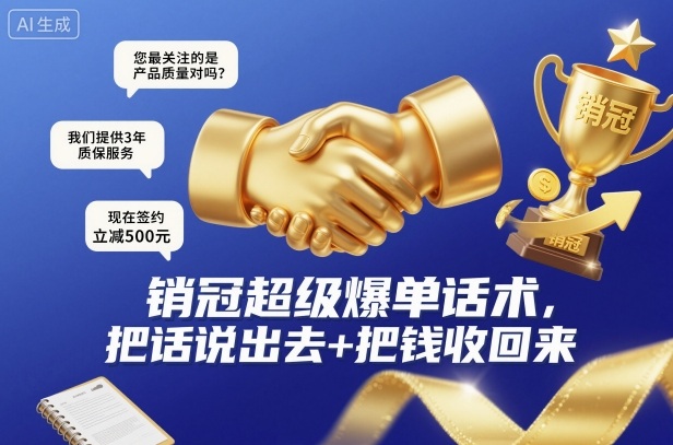 销冠超级爆单话术，把话说出去+把钱收回来青祥项目库-闲云创业网-老谢轻创网-中创网-福缘网-冒泡网-资源之家-魔方项目库青祥项目库