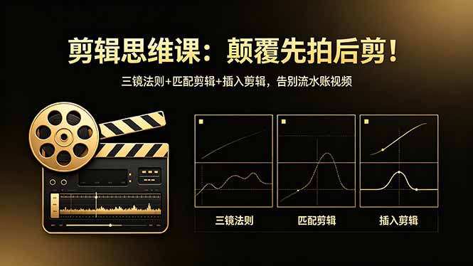 剪辑思维课：颠覆先拍后剪！三镜法则+匹配剪辑+插入剪辑，告别流水账视频青祥项目库-闲云创业网-老谢轻创网-中创网-福缘网-冒泡网-资源之家-魔方项目库青祥项目库