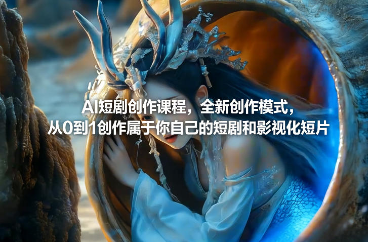 AI短剧创作课程，全新创作模式，从0到1创作属于你自己的短剧和影视化短片青祥项目库-闲云创业网-老谢轻创网-中创网-福缘网-冒泡网-资源之家-魔方项目库青祥项目库