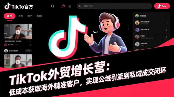 TikTok外贸增长营:低成本获取海外精准客户,实现公域引流到私域成交闭环青祥项目库-闲云创业网-老谢轻创网-中创网-福缘网-冒泡网-资源之家-魔方项目库青祥项目库
