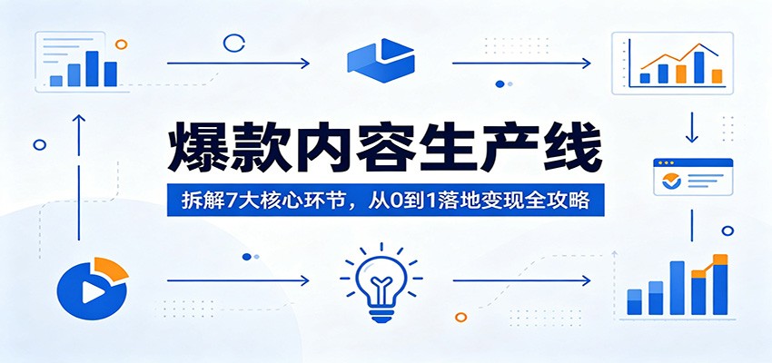爆款内容生产线：拆解7大核心环节，从0到1落地变现全攻略青祥项目库-闲云创业网-老谢轻创网-中创网-福缘网-冒泡网-资源之家-魔方项目库青祥项目库