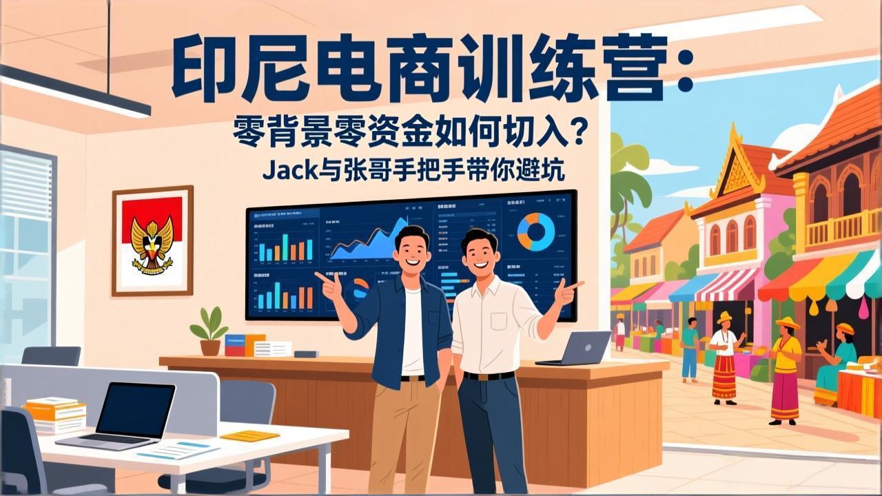 印尼电商训练营：零背景零资金如何切入？Jack与张哥手把手带你避坑青祥项目库-闲云创业网-老谢轻创网-中创网-福缘网-冒泡网-资源之家-魔方项目库青祥项目库