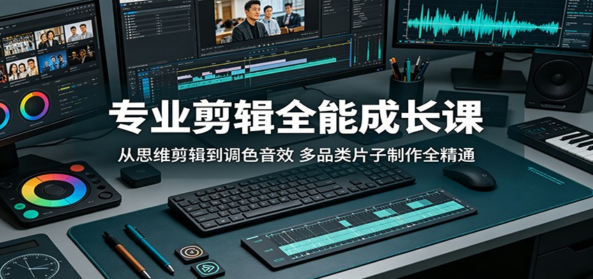 专业剪辑全能成长课:从思维剪辑到调色音效,多品类片子制作全精通青祥项目库-闲云创业网-老谢轻创网-中创网-福缘网-冒泡网-资源之家-魔方项目库青祥项目库