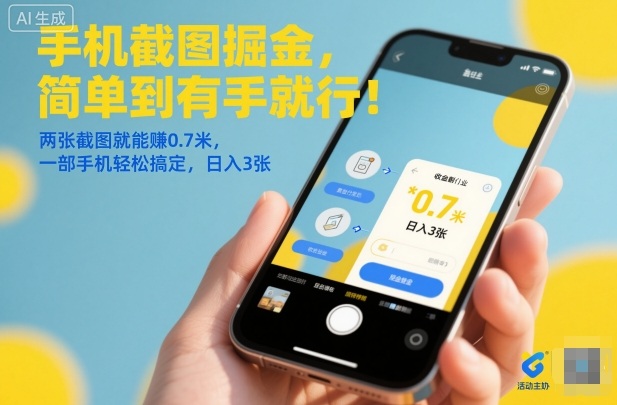 手机截图掘金，简单到有手就行！两张截图就能賺0.7米，一部手机轻松搞定，日入3张【揭秘】青祥项目库-闲云创业网-老谢轻创网-中创网-福缘网-冒泡网-资源之家-魔方项目库青祥项目库