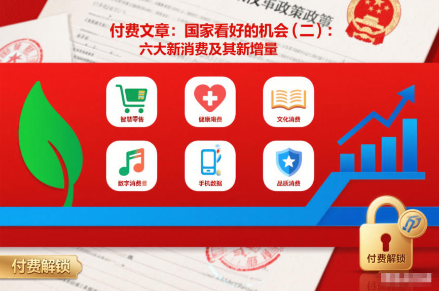 付费文章：国家看好的机会(二)：六大新消费及其新增量青祥项目库-闲云创业网-老谢轻创网-中创网-福缘网-冒泡网-资源之家-魔方项目库青祥项目库