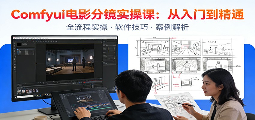 ComfyUI电影分镜实操课：分镜一致性，全流程AI视频制作，零基础也能做专业分镜青祥项目库-闲云创业网-老谢轻创网-中创网-福缘网-冒泡网-资源之家-魔方项目库青祥项目库