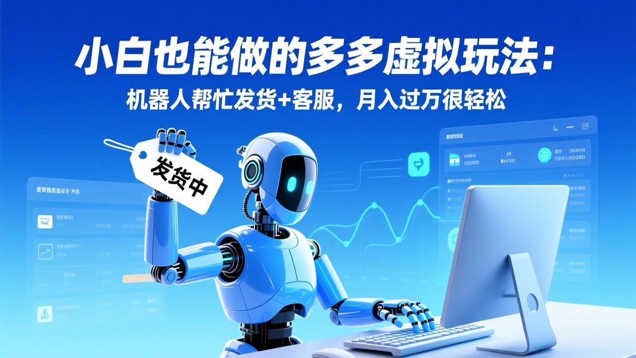 小白也能做的多多虚拟玩法：机器人帮忙发货+客服，月入过万很轻松青祥项目库-闲云创业网-老谢轻创网-中创网-福缘网-冒泡网-资源之家-魔方项目库青祥项目库