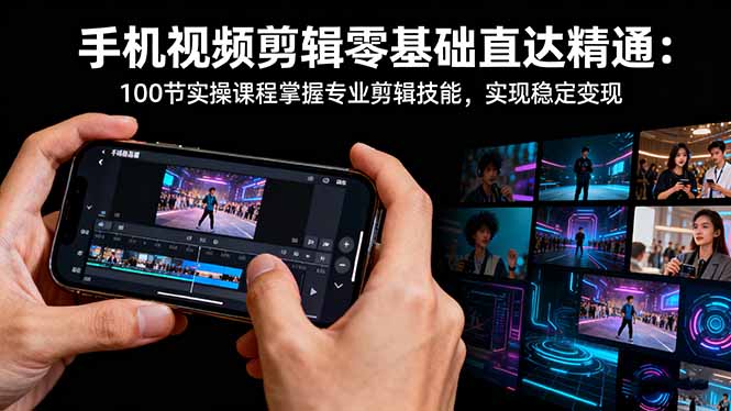 手机视频剪辑零基础直达精通:100节实操课程掌握专业剪辑技能,实现稳…青祥项目库-闲云创业网-老谢轻创网-中创网-福缘网-冒泡网-资源之家-魔方项目库青祥项目库