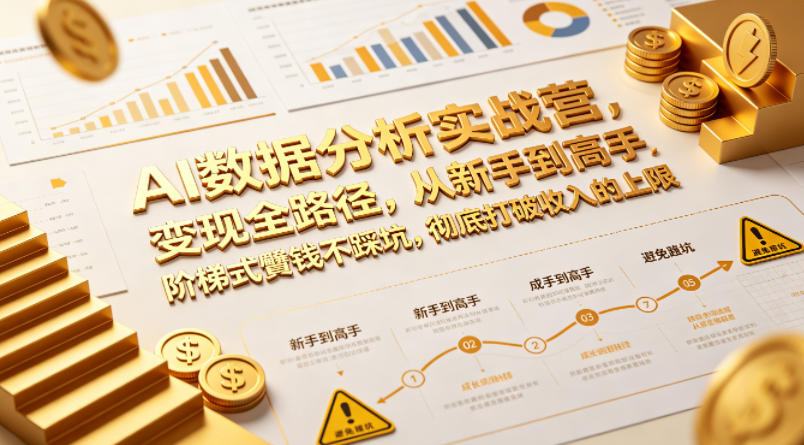 AI数据分析实战营，变现全路径，从新手到高手，阶梯式賺钱不踩坑，彻底打破收入的上限青祥项目库-闲云创业网-老谢轻创网-中创网-福缘网-冒泡网-资源之家-魔方项目库青祥项目库