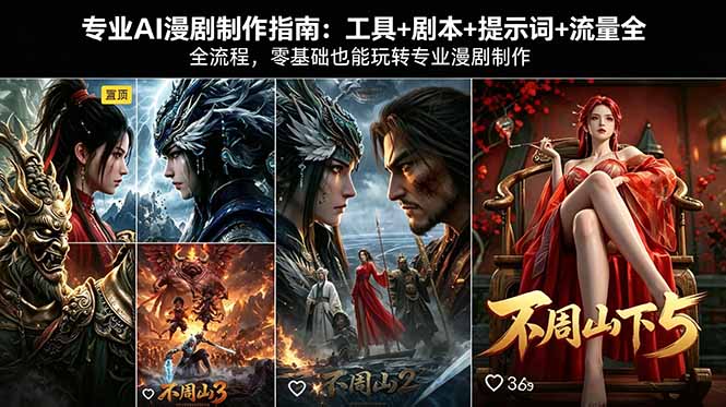 专业AI漫剧制作指南：工具+剧本+提示词+流量全流程，零基础也能玩转专业漫剧制作青祥项目库-闲云创业网-老谢轻创网-中创网-福缘网-冒泡网-资源之家-魔方项目库青祥项目库