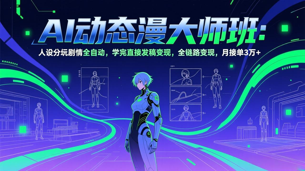 AI动态漫剧大师班：人设分镜剧情全自动，学完直接发稿变现，全链路变现，月接单3万+青祥项目库-闲云创业网-老谢轻创网-中创网-福缘网-冒泡网-资源之家-魔方项目库青祥项目库