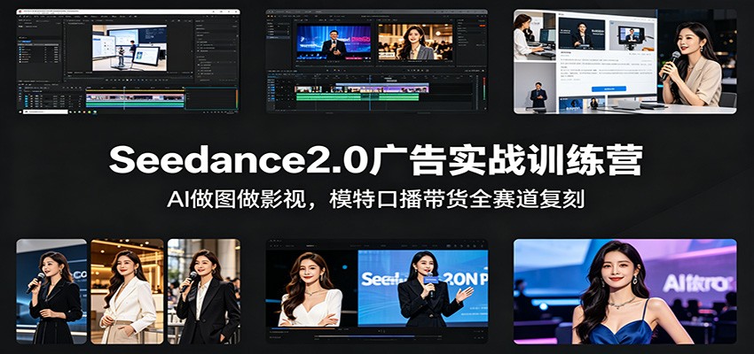 Seedance2.0广告实战训练营：AI做图做影视，模特口播带货全赛道复刻青祥项目库-闲云创业网-老谢轻创网-中创网-福缘网-冒泡网-资源之家-魔方项目库青祥项目库