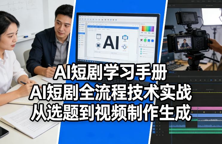 AI短剧学习手册,AI短剧全流程技术实战,从选题到视频制作生成青祥项目库-闲云创业网-老谢轻创网-中创网-福缘网-冒泡网-资源之家-魔方项目库青祥项目库