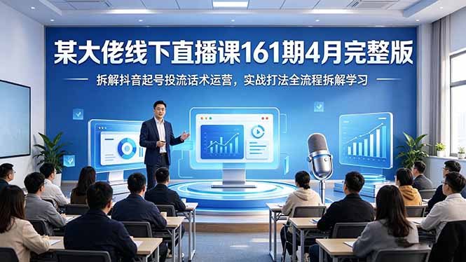 某大佬线下直播课161期4月完整版，拆解抖音起号投流话术运营，实战打法全流程拆解学习青祥项目库-闲云创业网-老谢轻创网-中创网-福缘网-冒泡网-资源之家-魔方项目库青祥项目库