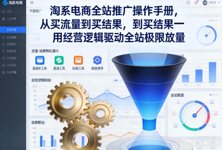 淘系电商全站推广操作手册，从买流量到买结果一用经营逻辑驱动全站极限放量青祥项目库-闲云创业网-老谢轻创网-中创网-福缘网-冒泡网-资源之家-魔方项目库青祥项目库